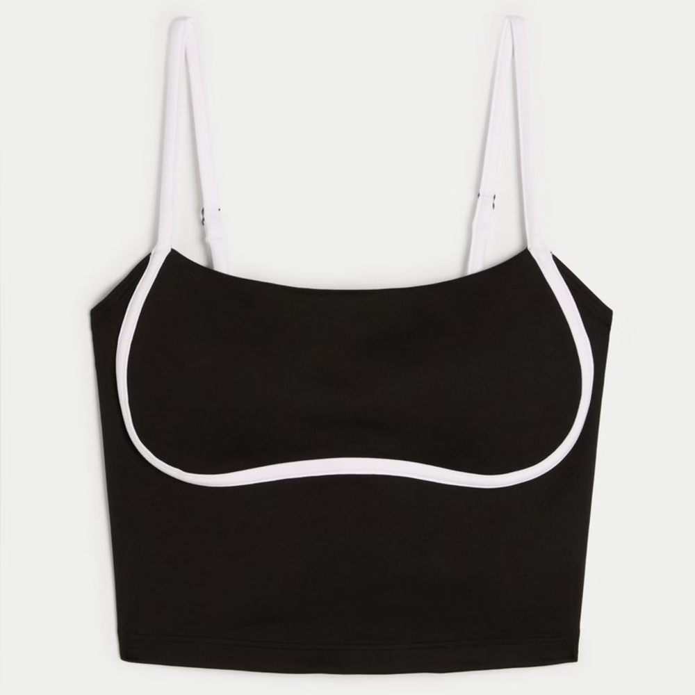 Hollister Black and White Crop Sport Top/Bra